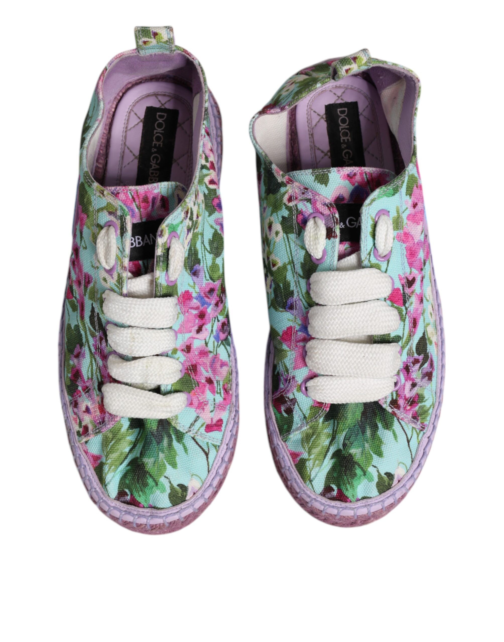 Разноцветные парусиновые эспадрильи, кроссовки Dolce & Gabbana, мультиколор — фото 3