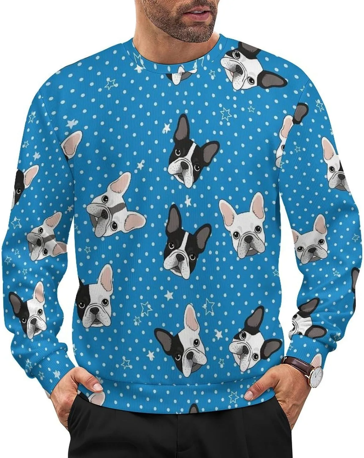 

Мужской свитер с круглым вырезом, мягкий, с длинными рукавами SEBNATAL