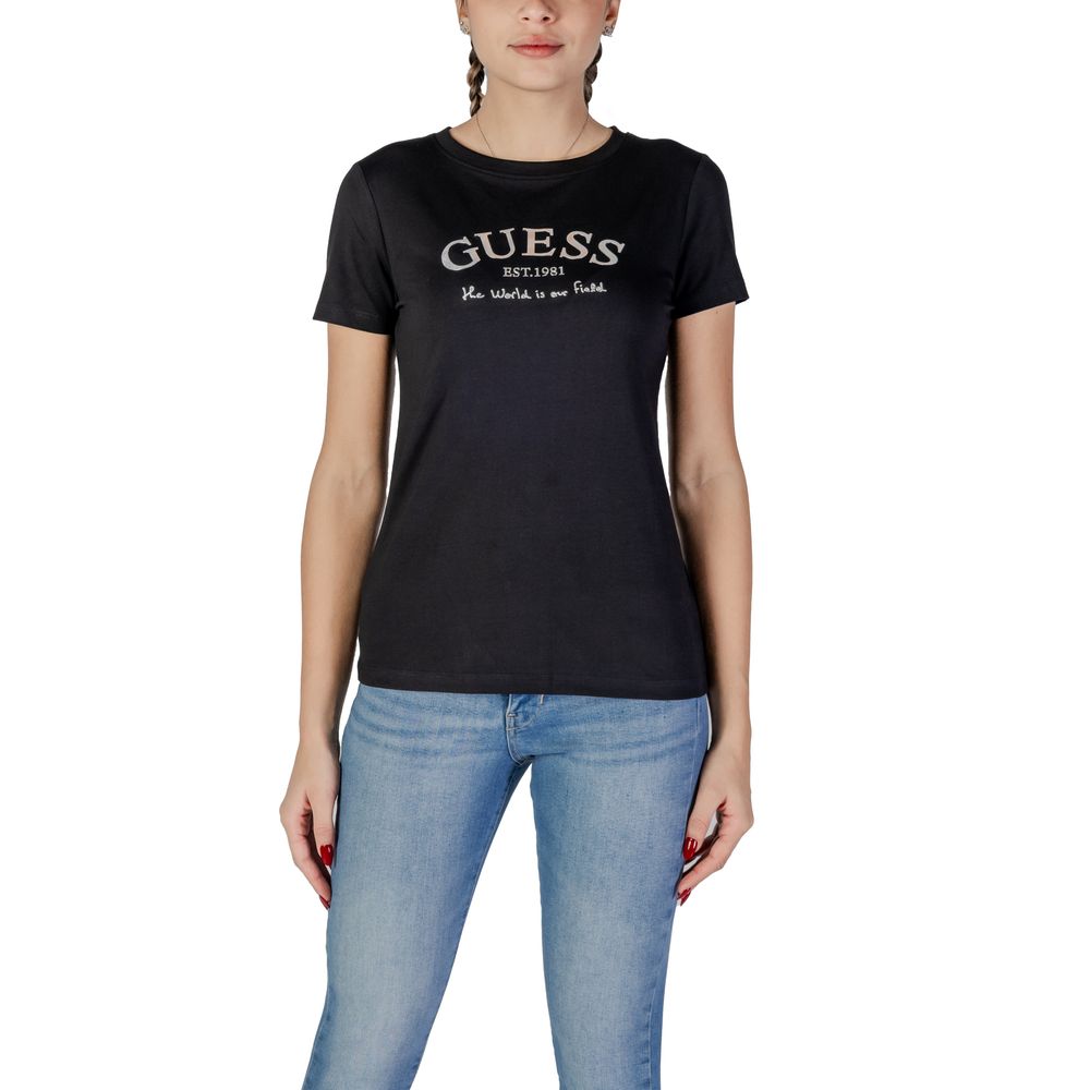 

Черные хлопковые топ и футболка GUESS