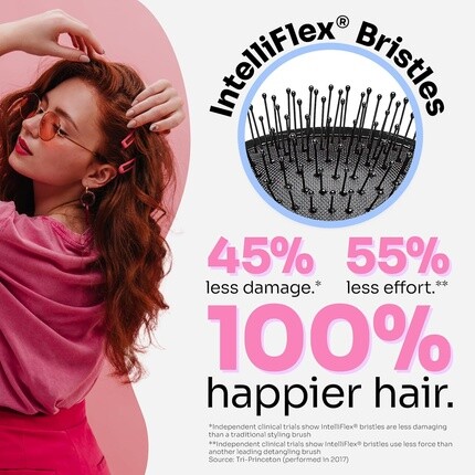 Мини-щетка для расчесывания волос Frosty Kit - ультрамягкие щетинки Intelliflex Wet Brush — фото 3