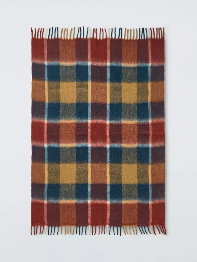 

Плед John Lewis Mohair Effect Bold Autumn Check, бордовый