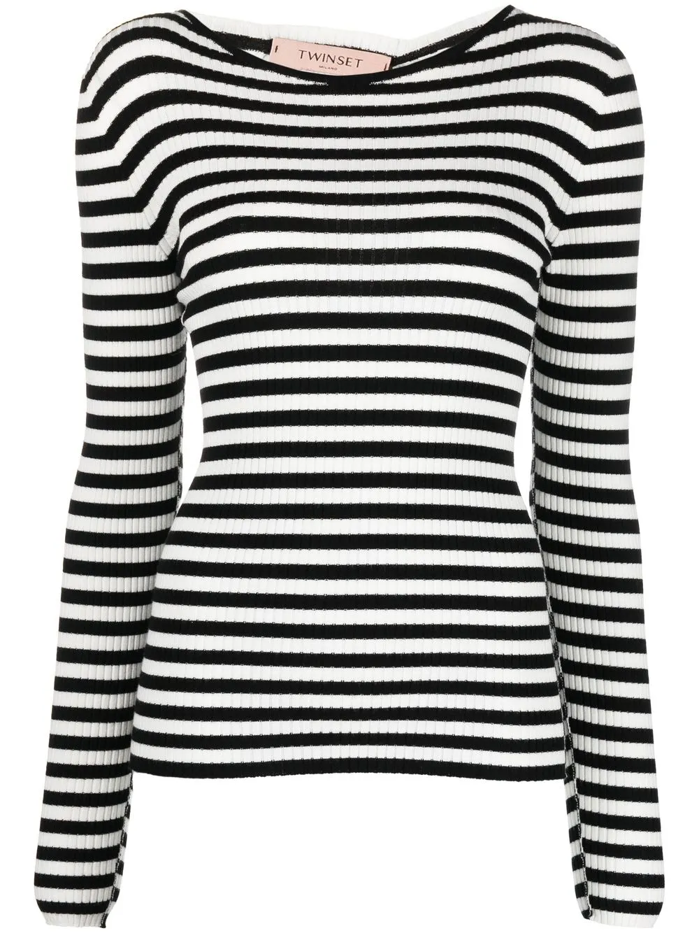 

Полосатый топ с длинными рукавами Twinset, белый