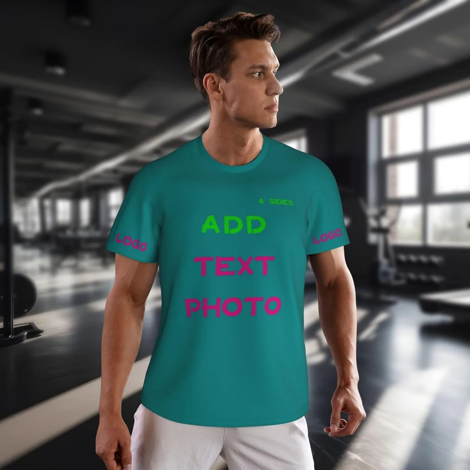 Футболка Custom с принтом на 4 сторонах и логотипом — фото 4