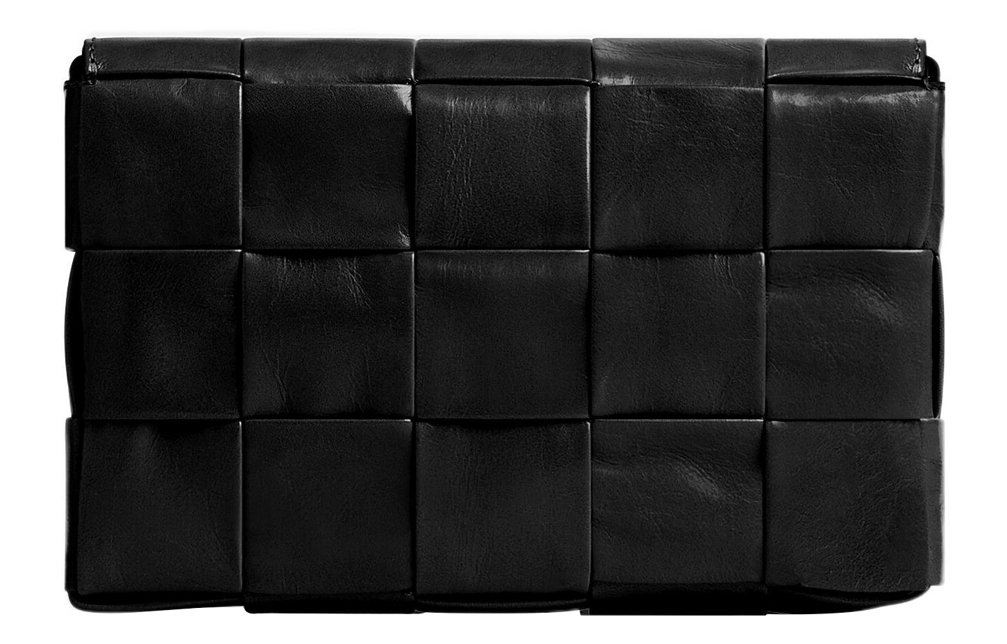 Сумка кросс-боди Cassette Intreccio малая черная Bottega Veneta — фото 4
