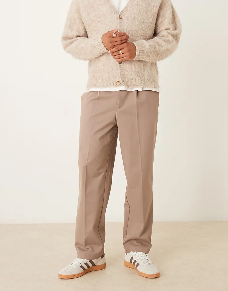 

Зауженные брюки свободного кроя ASOS DESIGN коричневого цвета