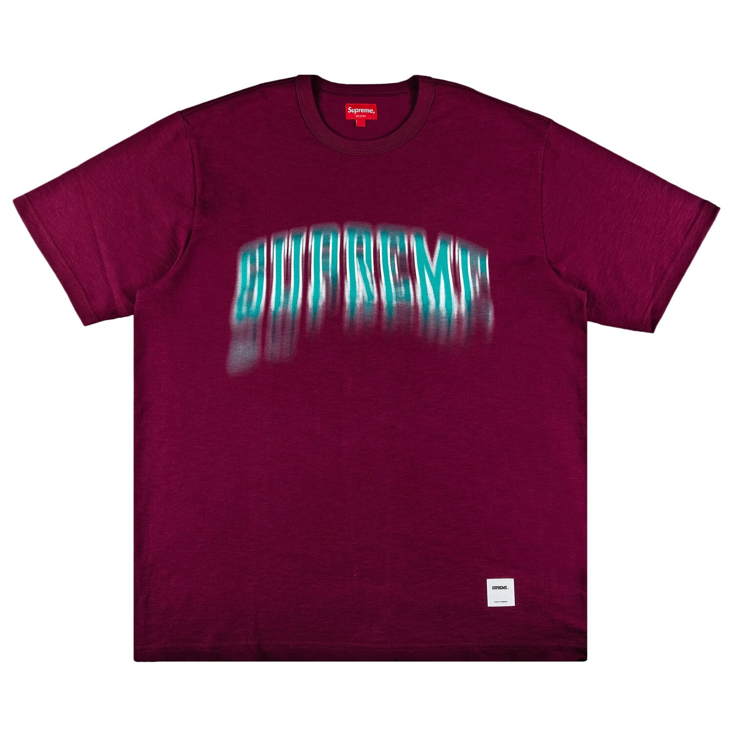 

Топ с короткими рукавами Supreme Blurred Arc, цвет Сливовый