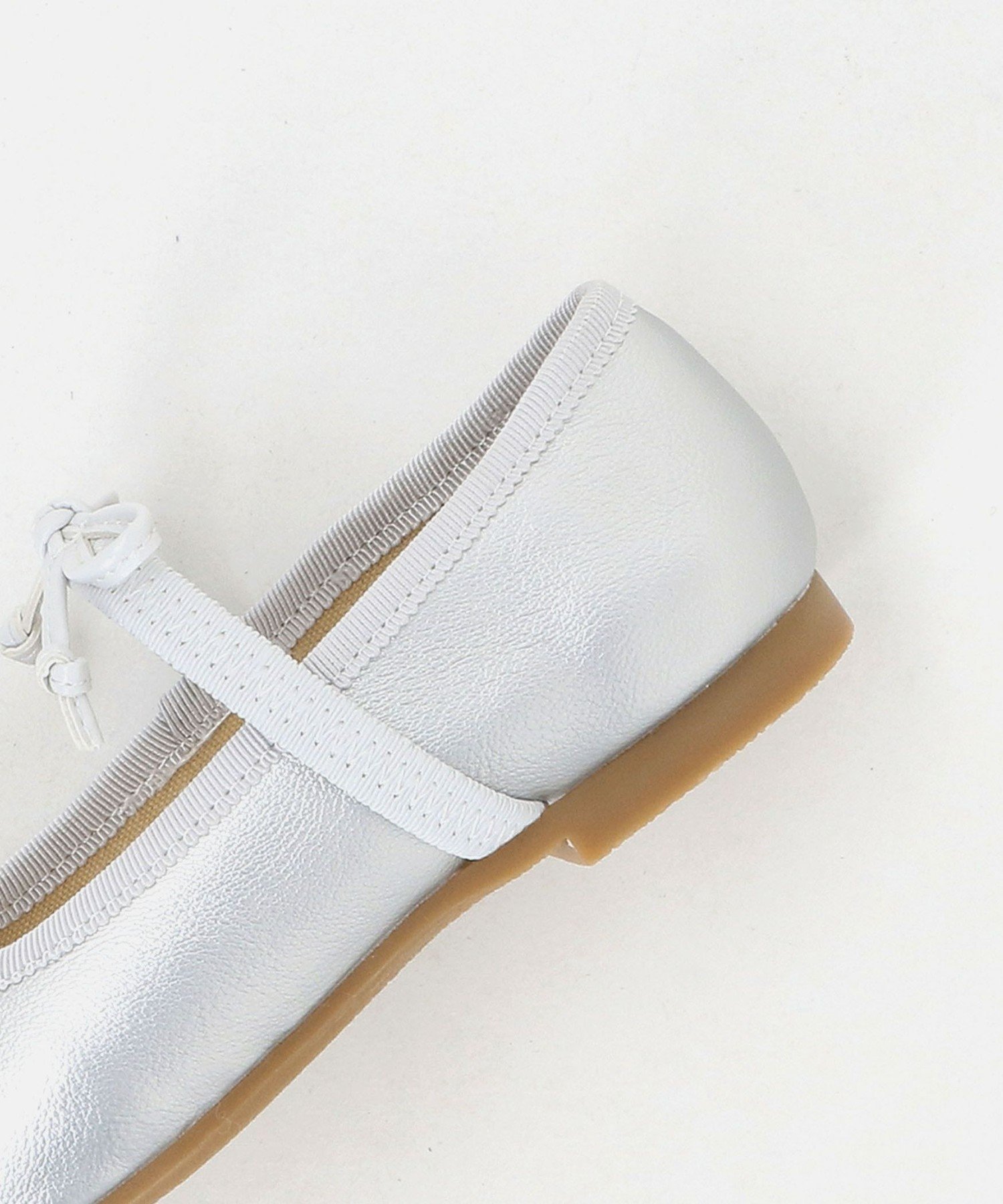 Квадратные балетки с лентами / Детские 17-23 см United Arrows Green Label Relaxing, Silver — фото 3