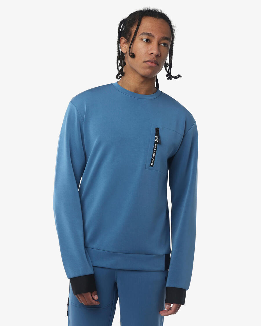 

JAKED Мужская толстовка бирюзового цвета из синтетического материала для фитнеса