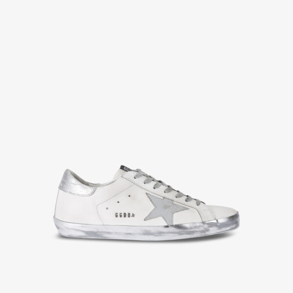 

Низкие кожаные кроссовки с логотипом Super-Star Golden Goose, серебряный, Серый, Низкие кожаные кроссовки с логотипом Super-Star Golden Goose, серебряный