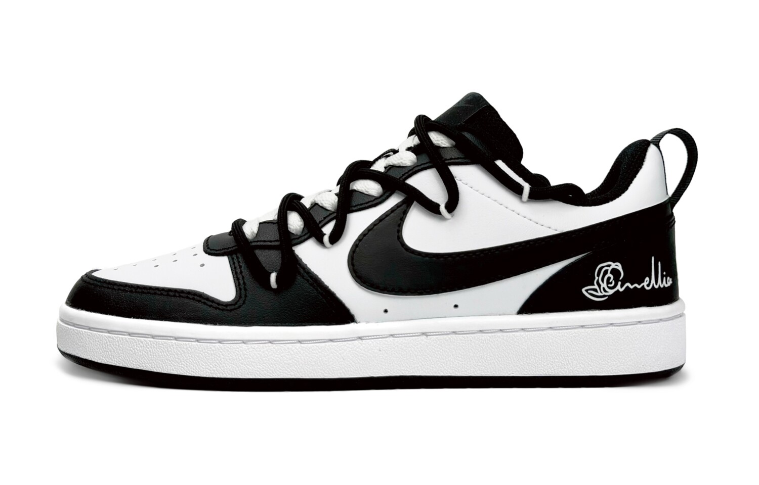 

Кроссовки Nike Court Borough Skateboard Shoes Women's Low-Top White Black, Черный, Кроссовки Nike Court Borough Skateboard Shoes Women's Low-Top White Black