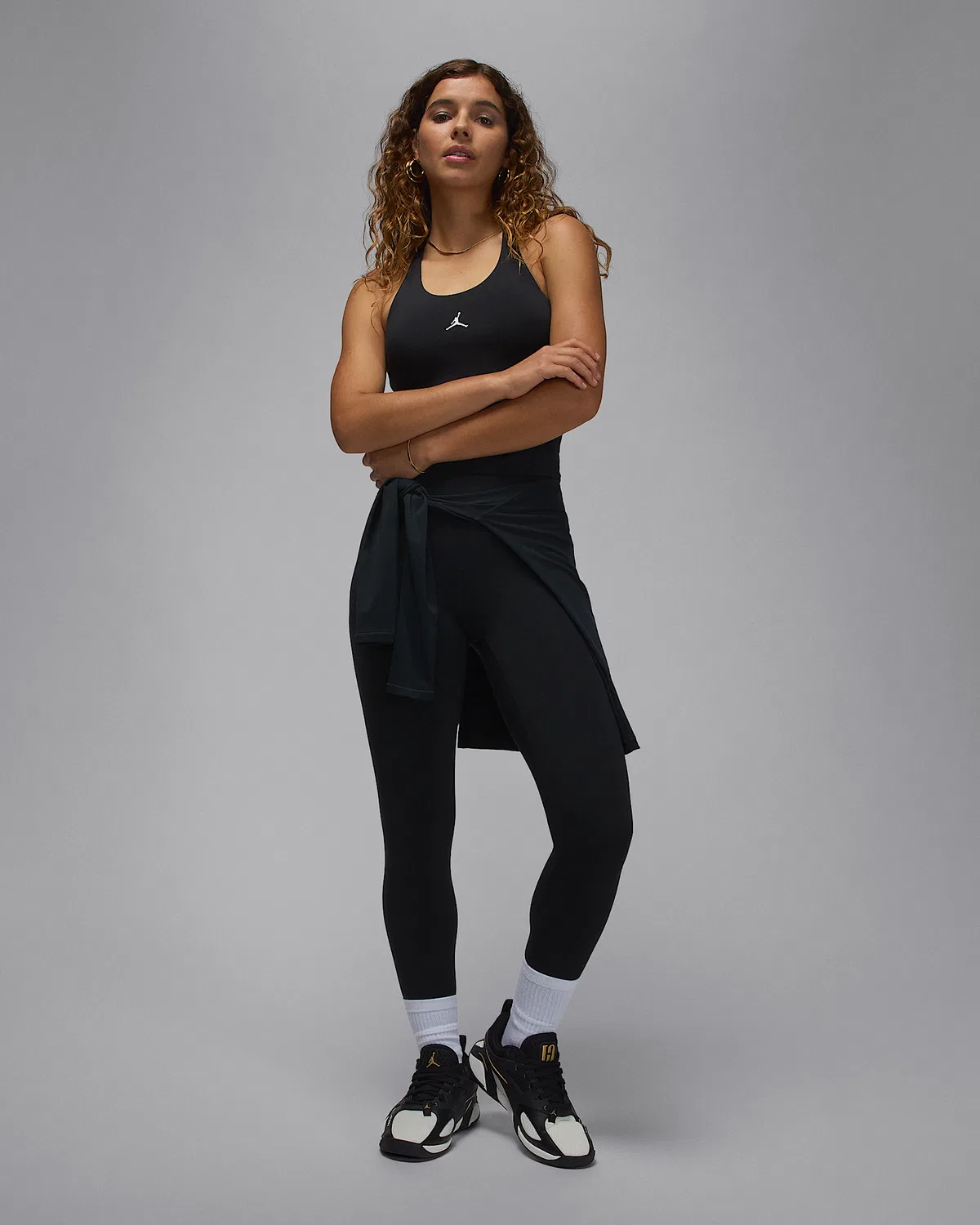 Женский топ-майка Dri-FIT Jordan Sport, Black/White — фото 4