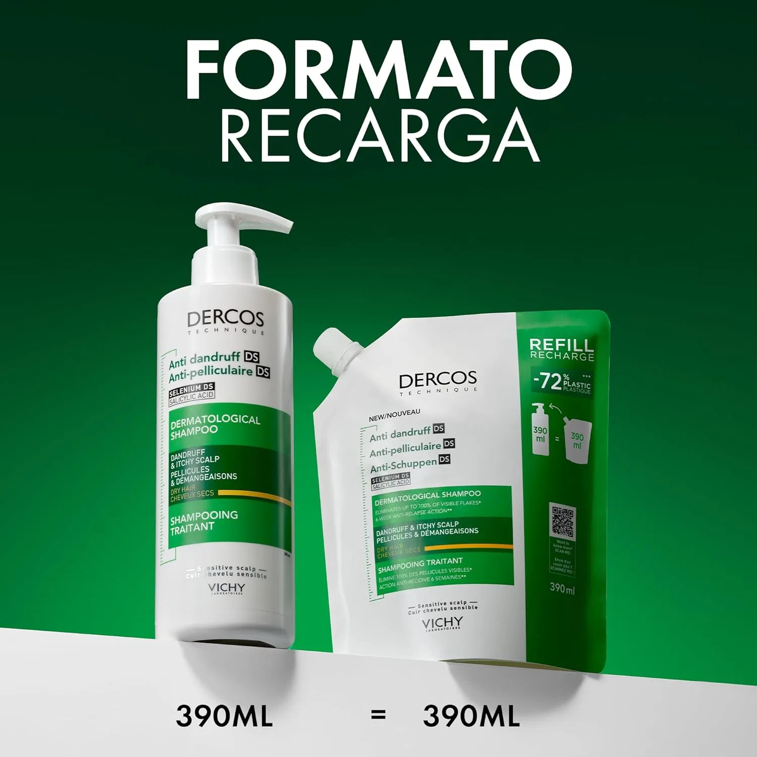 Дерматологический шампунь против перхоти «Dercos Anti-Dandruff DS» от Vichy — фото 4