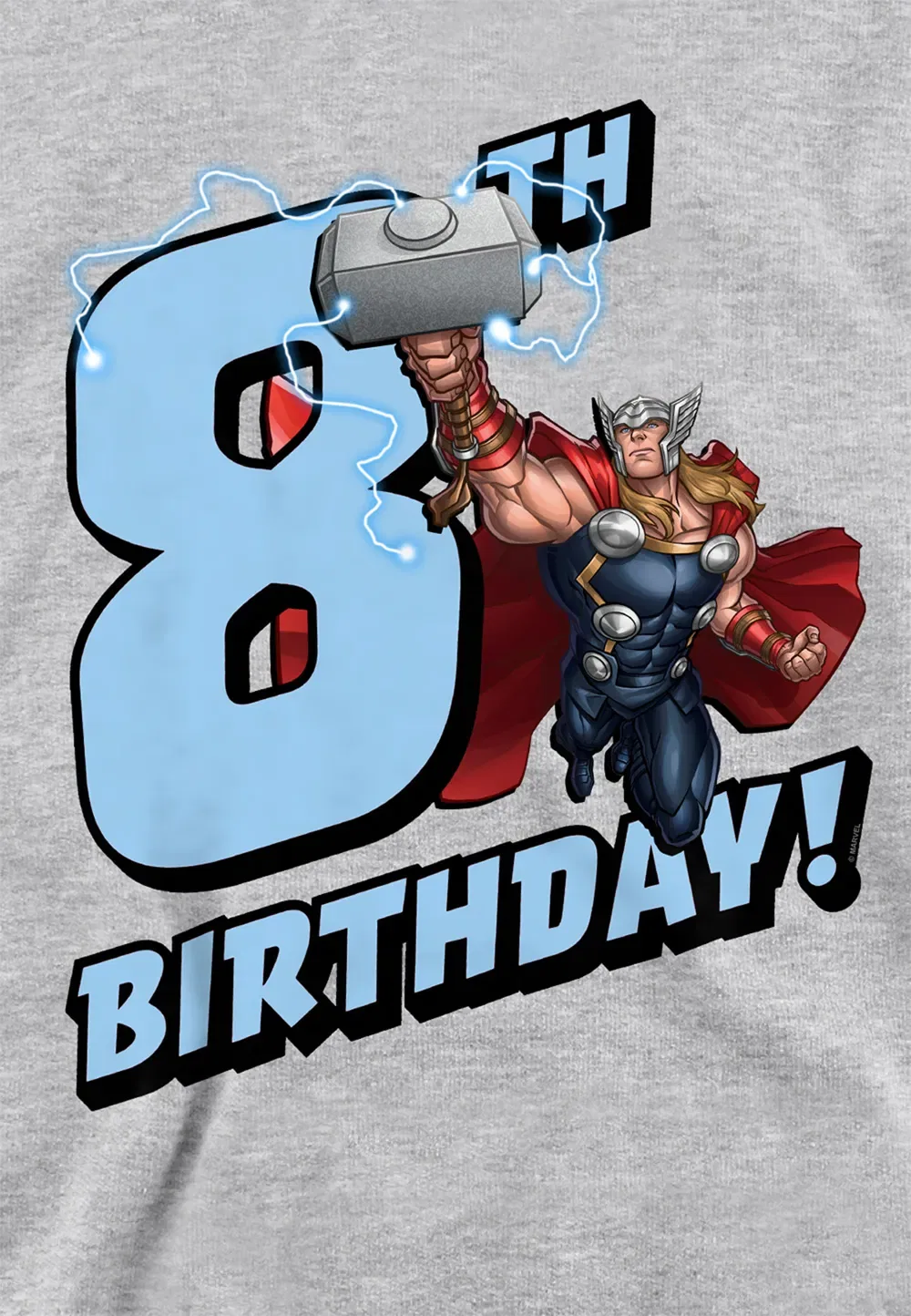 Детский худи Marvel Thor Birthday 8, Marvel, серый — фото 2