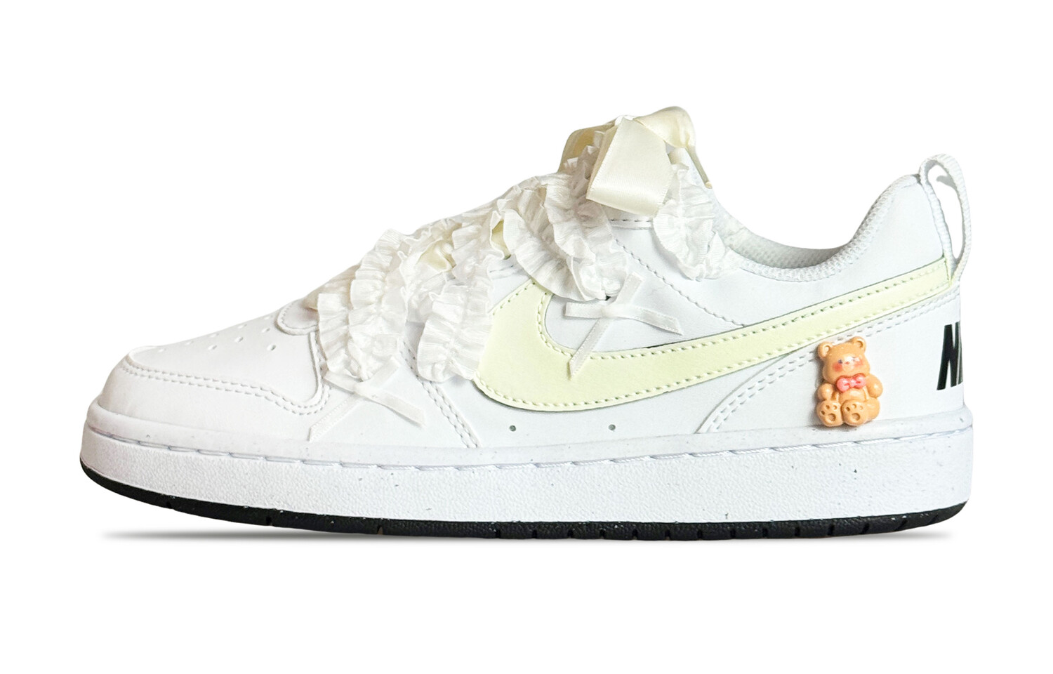 

Кроссовки Nike Court Borough Skateboarding Shoes Women's Low-top White, светло-желтый