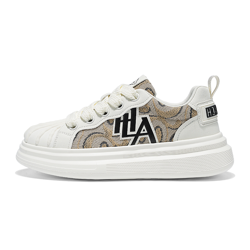 

HLA Белые песочные мужские низкие скейтерские кроссовки с увеличенной высотой и устойчивостью к истиранию, цвет White Sand