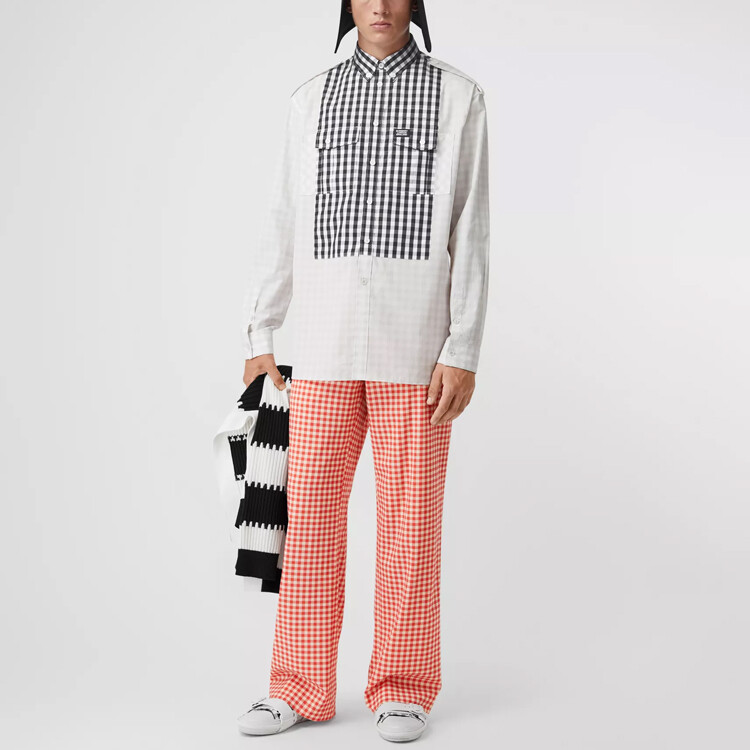Рубашка мужская Burberry, хлопок, светло-зеленый, Light gravel lime — фото 2