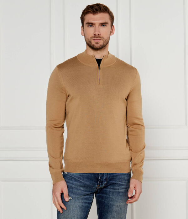 

Водолазка шерстяная Boss Ebenji Regular Fit, бежевый