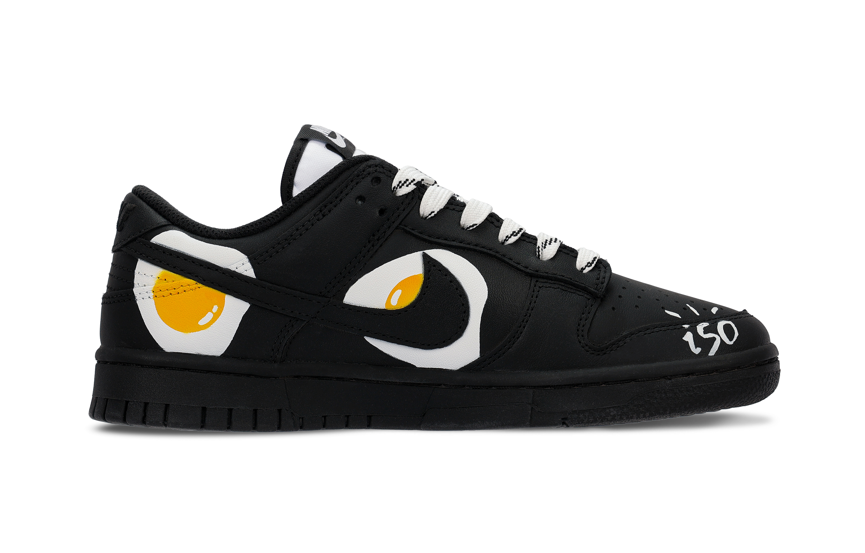 

Кроссовки Nike Dunk Skateboarding Shoes Women's Low-top Black/white/yellow, черный