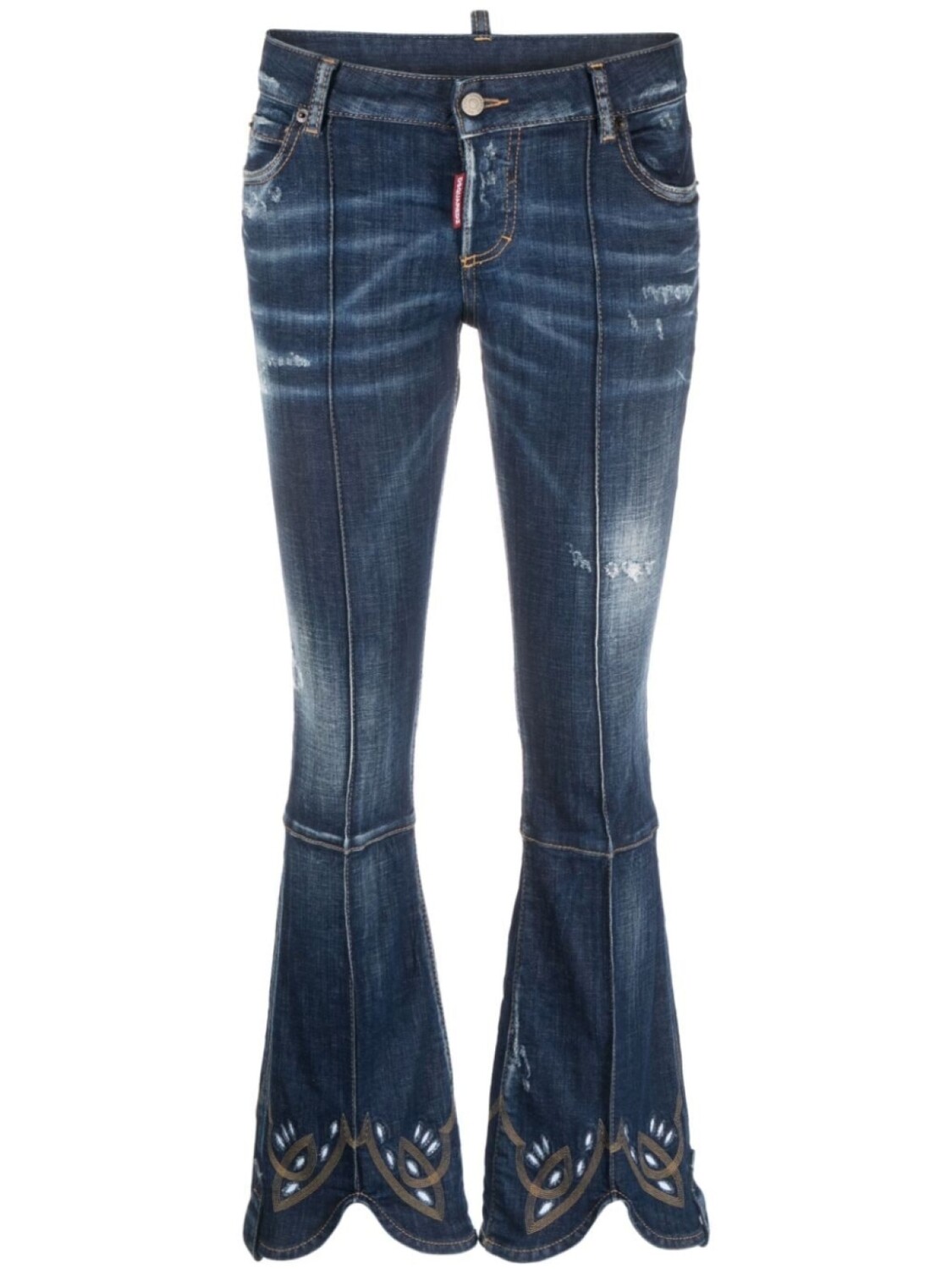 

Dsquared2 расклешенные джинсы с бисером, синий