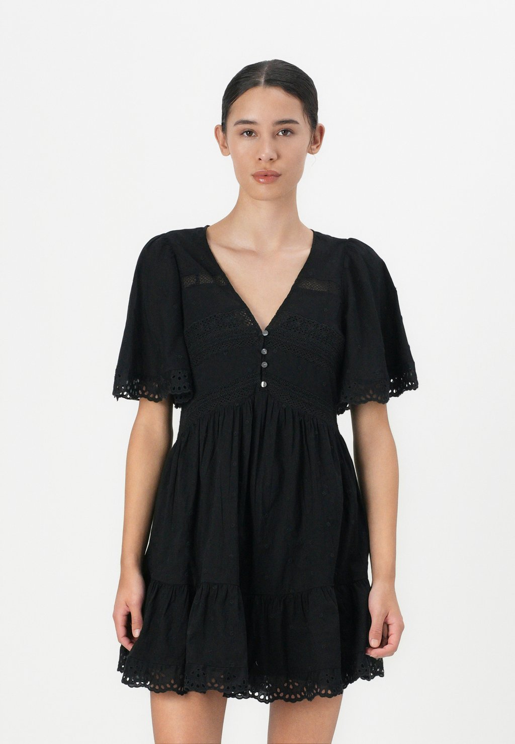 

Повседневное платье FLUTTER MINI DRESS GAP, черный