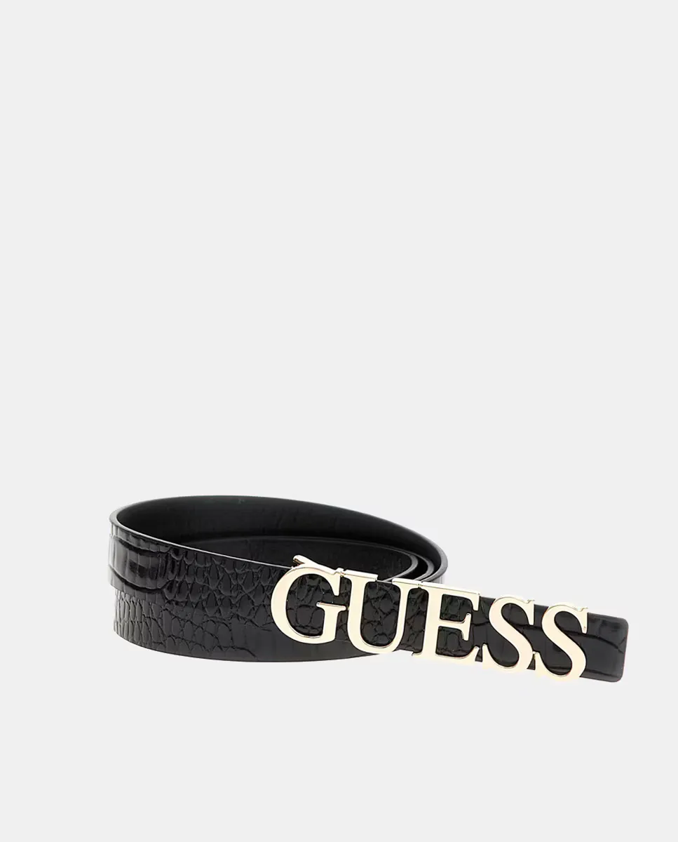 

Нерегулируемый ремень с металлической пряжкой Guess, чёрный