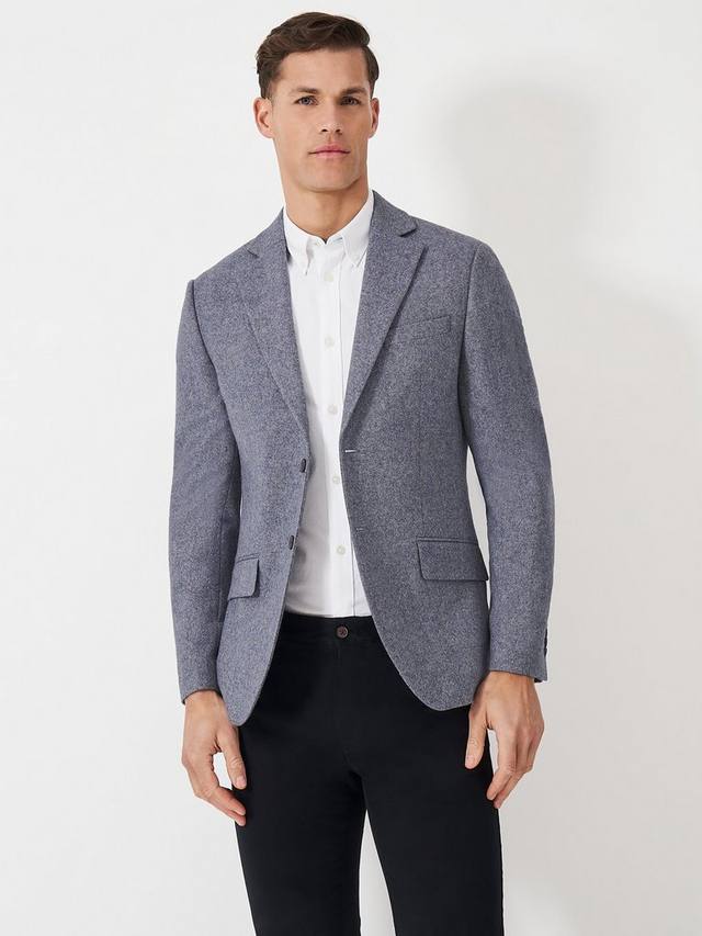 

Пиджак с длинными рукавами из шерстяной смеси Crew Clothing, Mid Blue