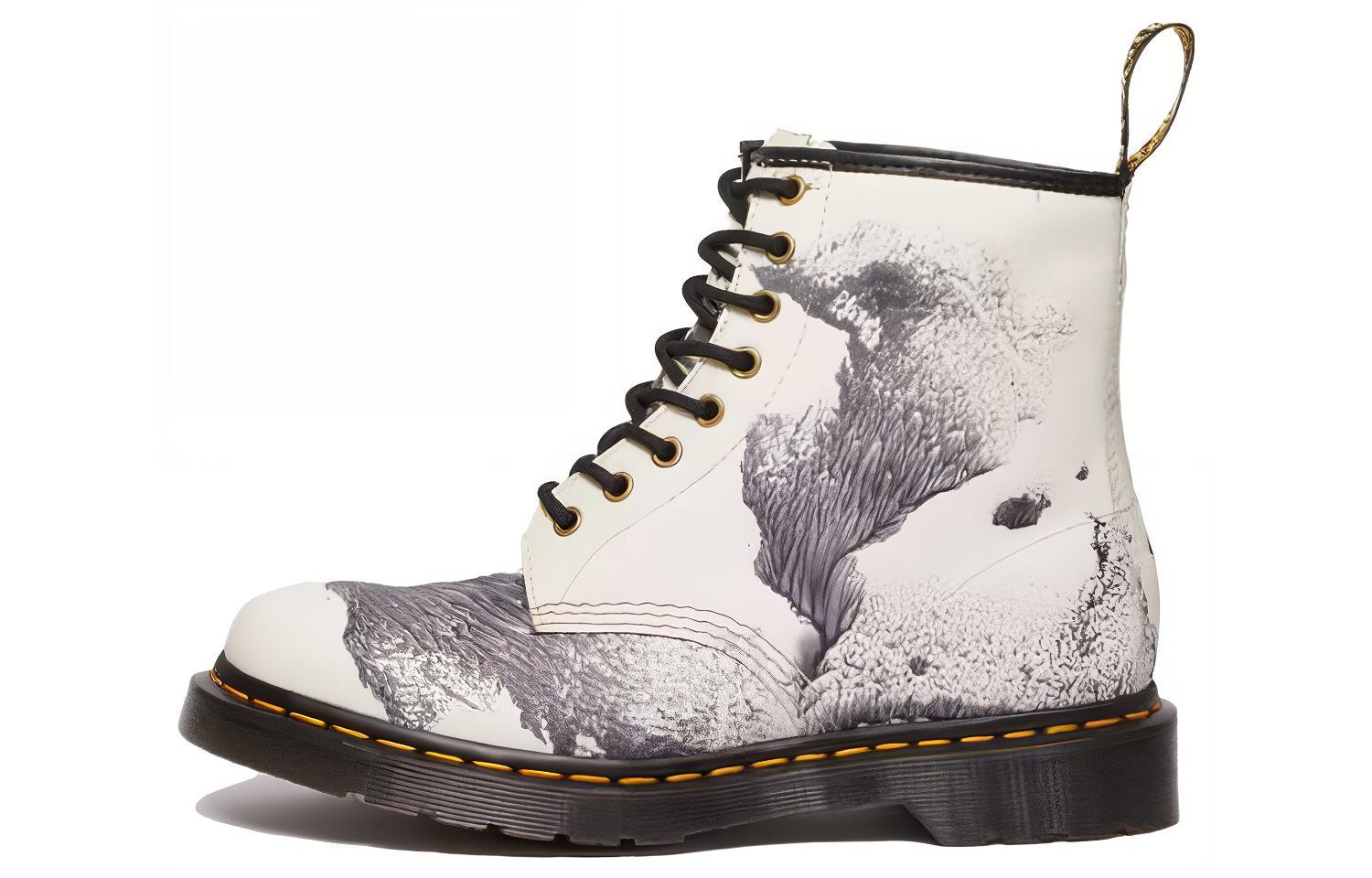 Dr.Martens Ботинки Dr. Martens 1460 X Tate Decalcomania из кожи с заклепками и шнуровкой, разноцветные, черно-белые