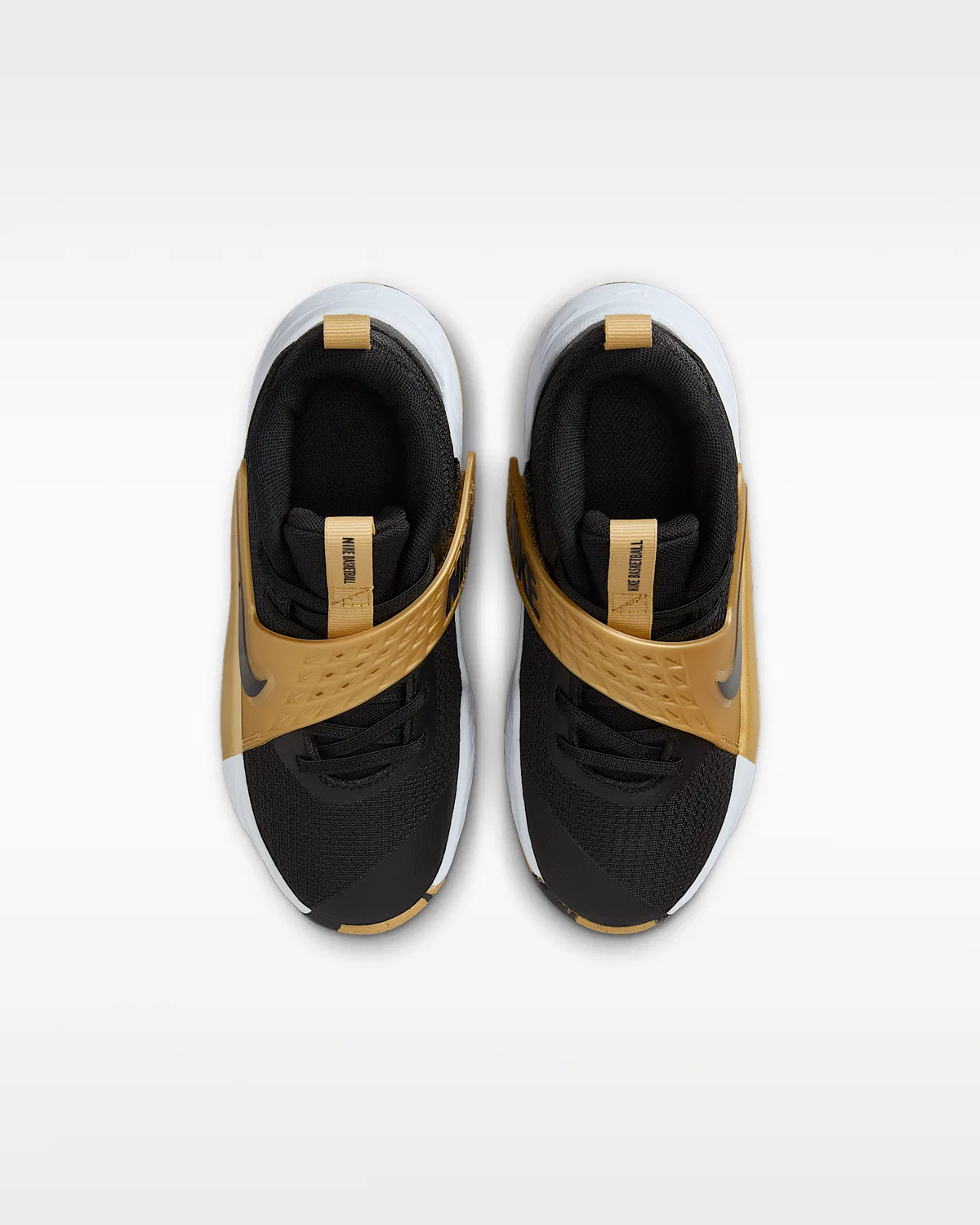 Детские кроссовки Nike Team Hustle D 12, Black/Metallic Gold/White/Black — фото 4