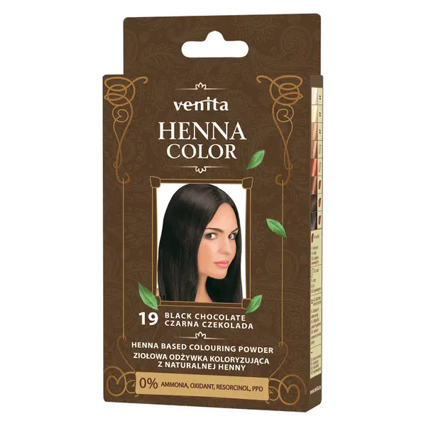 Травяной кондиционер для волос с хной 19 черный шоколад, 75 г Venita Henna color, цвет 19 czarna czekolada — фото 2
