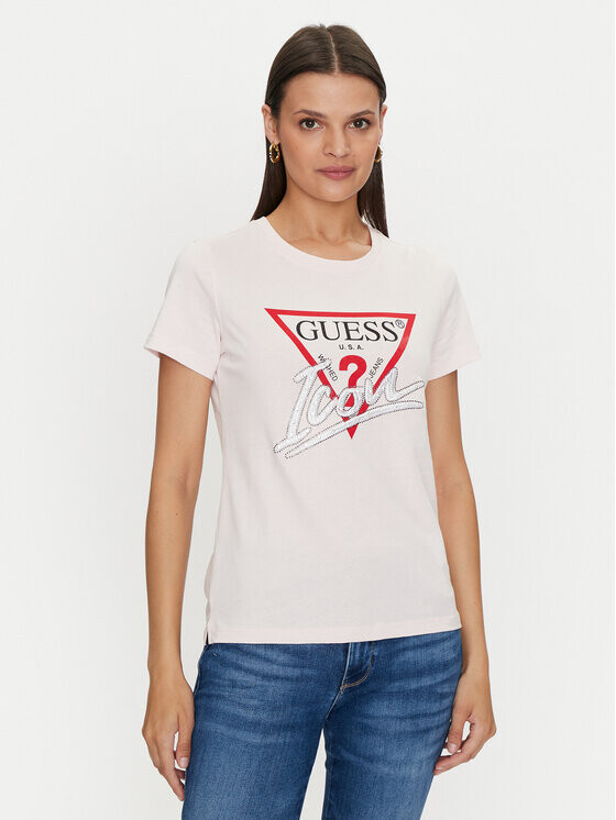 

Футболка стандартного кроя Guess, розовый