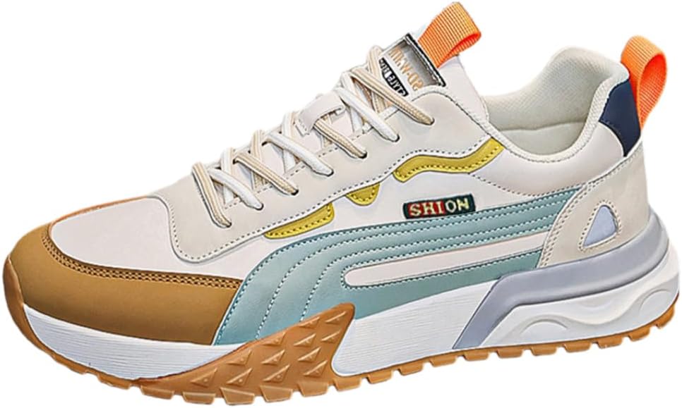 

Мужские легкие кроссовки с нескользящей подошвой, повседневные, дышащие, для пробежек, модные кожаные кроссовки с комбинированной расцветкой Lexamen