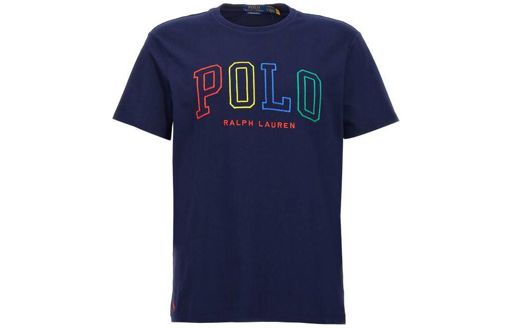 

Футболка поло с вышитым логотипом Ralph Lauren, тёмно-синяя