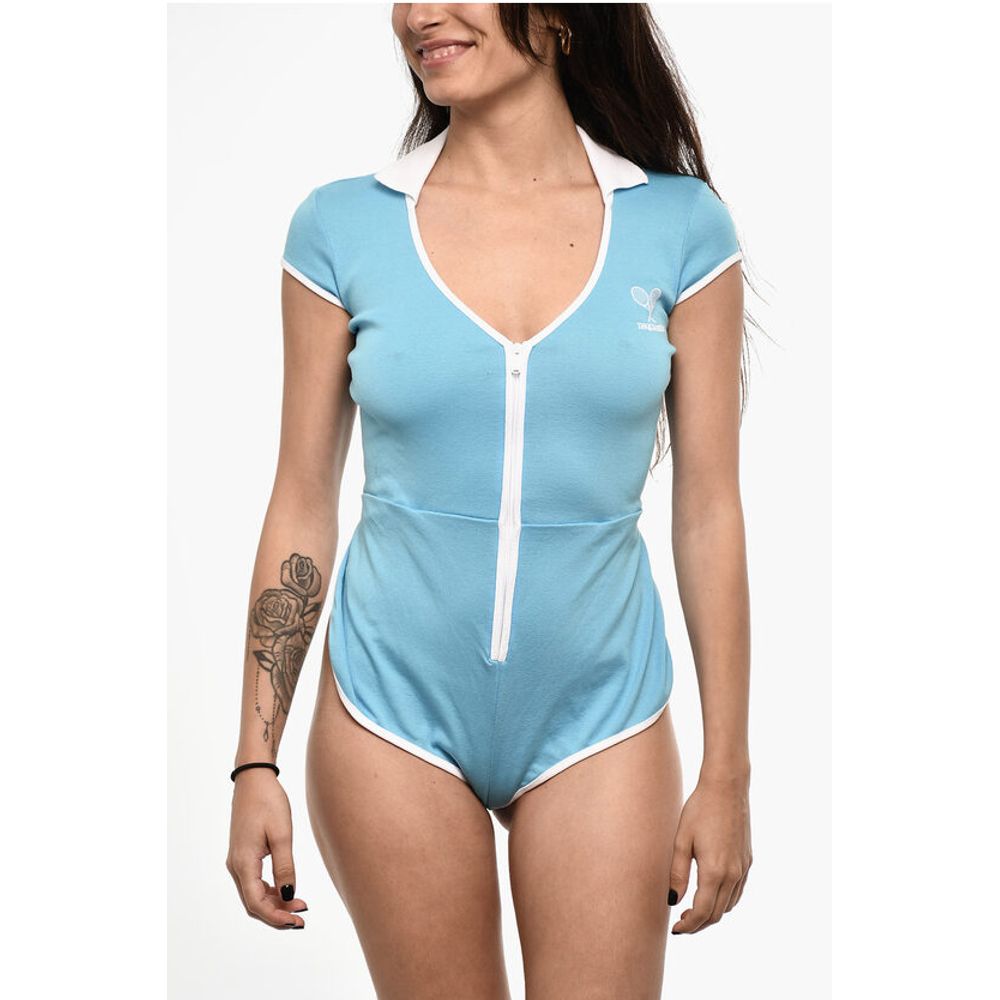 

Двухцветный боди с воротником-поло Dsquared2, Light Blue