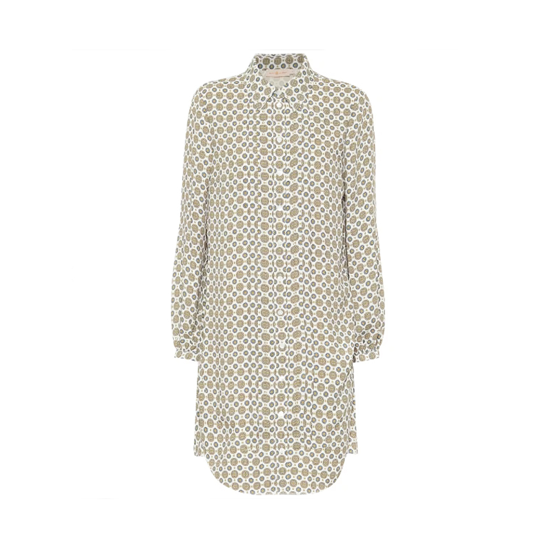 

SS23 Длинное платье с длинными рукавами Женское серое TORY BURCH