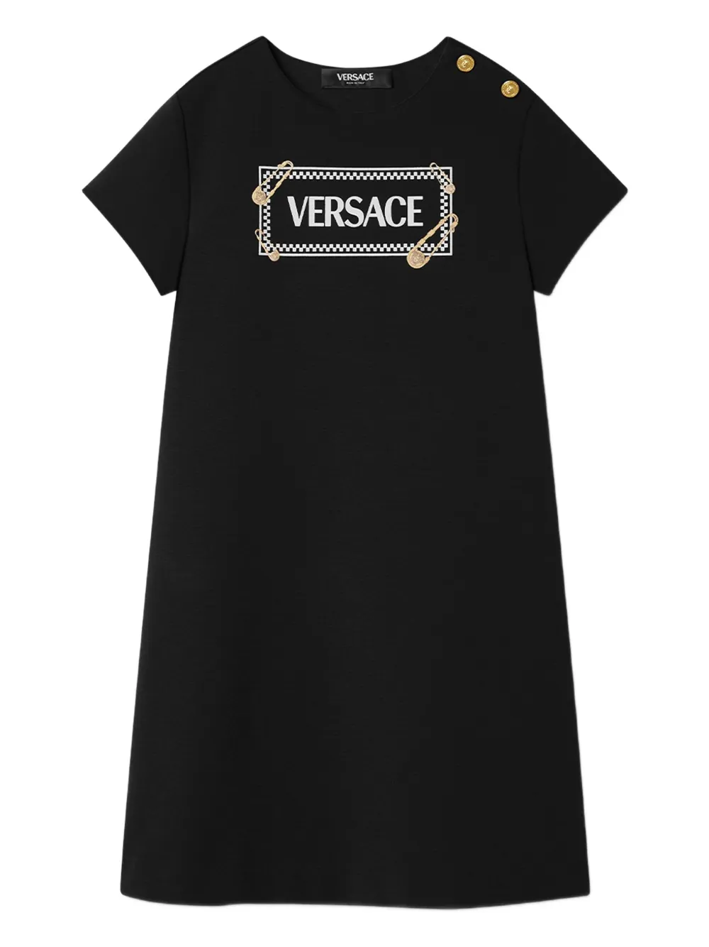 

Платье-трапеция с логотипом Versace Kids, черный