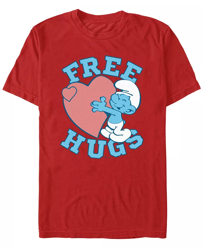 

Мужская футболка с коротким рукавом Smurf's Free Hugs Fifth Sun, красный