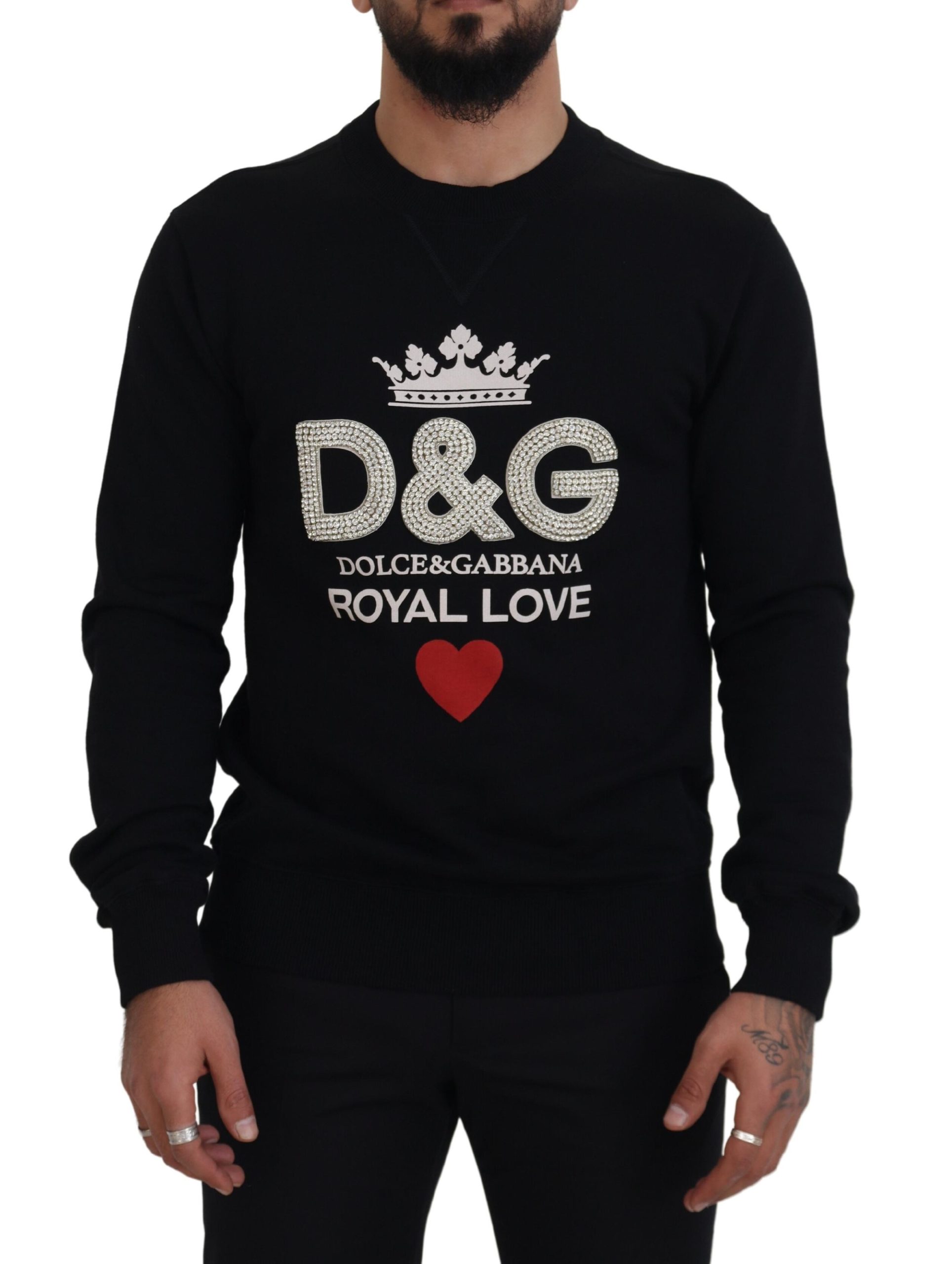 

Элегантный черный свитер, украшенный кристаллами Dolce & Gabbana