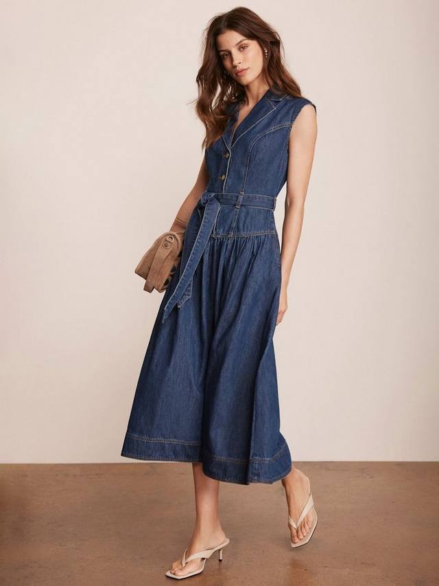 

Джинсовое платье с воротником Mint Velvet