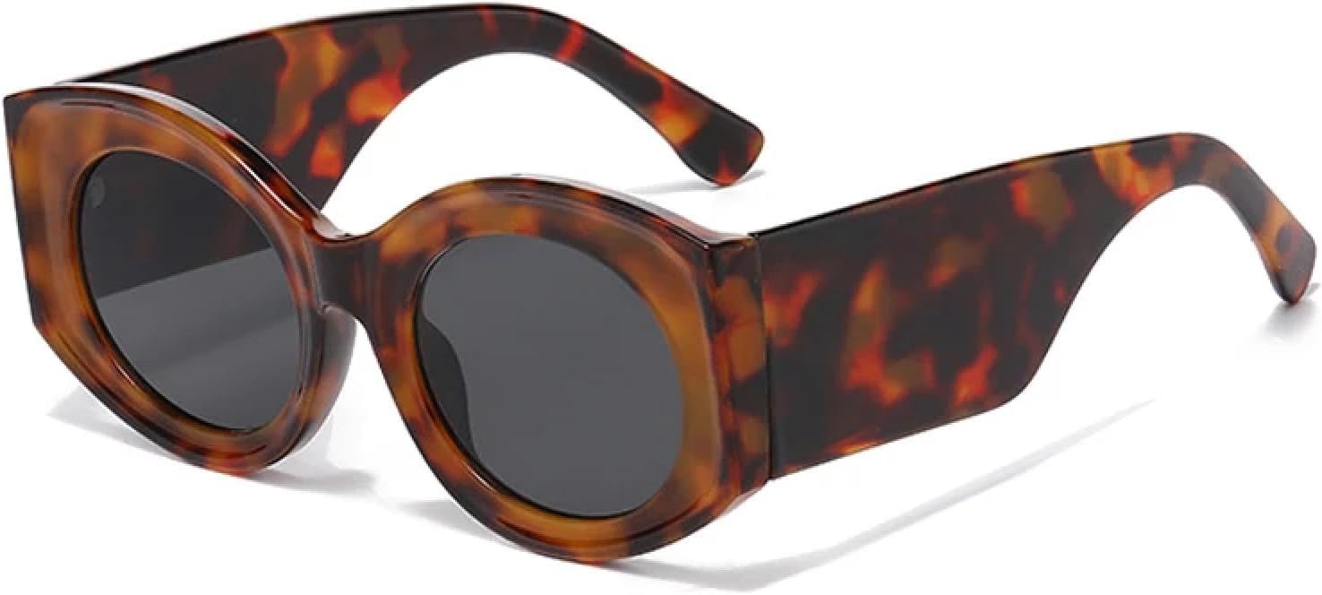 

Модные большие овальные женские солнцезащитные очки в стиле ретро с прозрачными линзами и защитой от УФ-излучения, а также мужские солнцезащитные очки с градиентным покрытием TKKTLLT, Leopard Grey