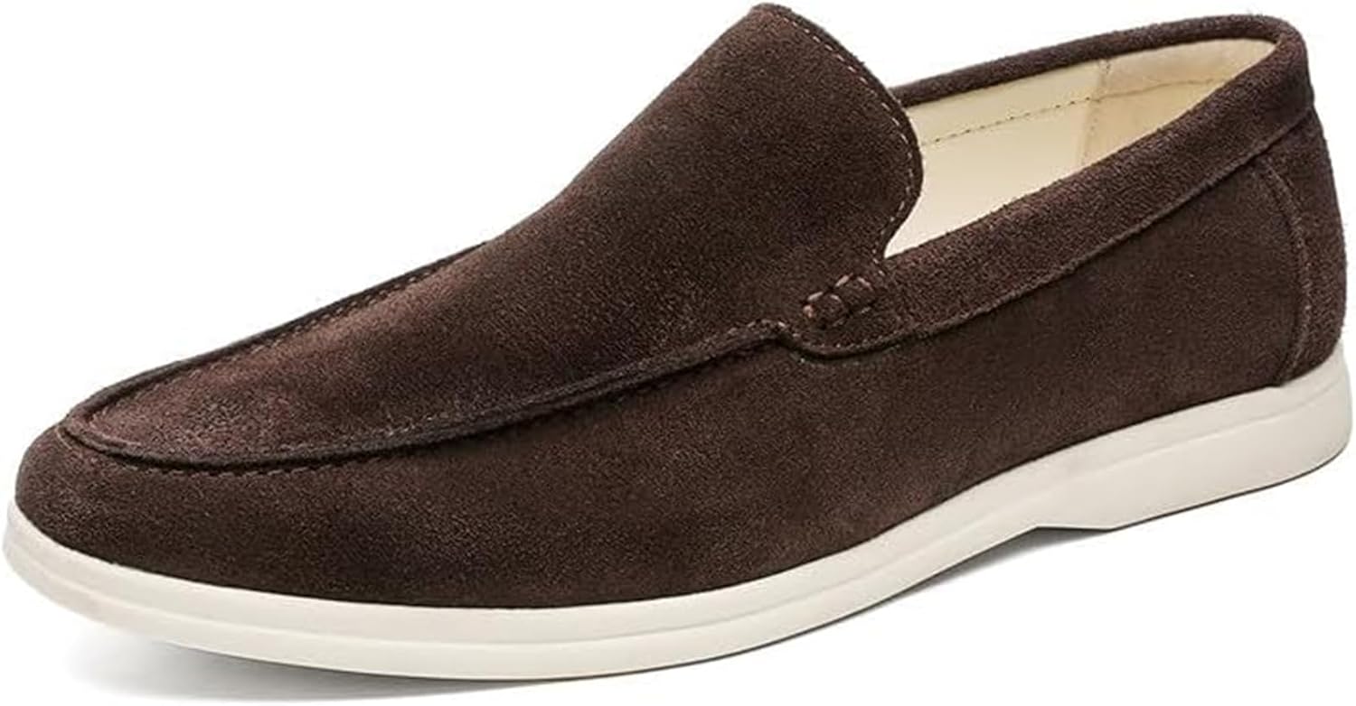 

Мужские замшевые лоферы слипоны повседневные мягкие удобные плоские туфли и работы Xinduoyu, коричневый