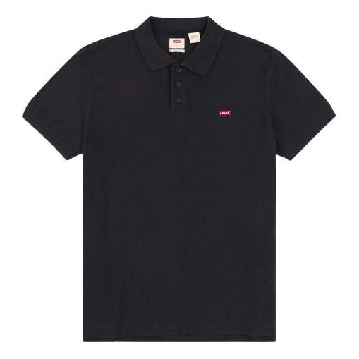 

Футболка men's red flag embroidered short sleeve polo black polo shirt Levis, черный