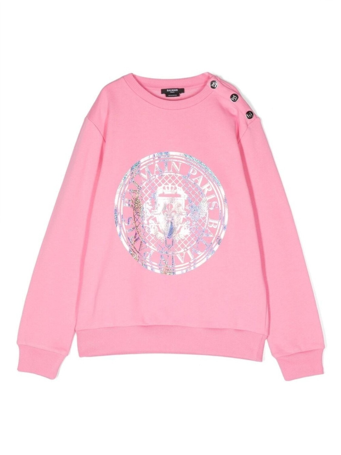 Balmain Kids толстовка с длинными рукавами и логотипом, розовый