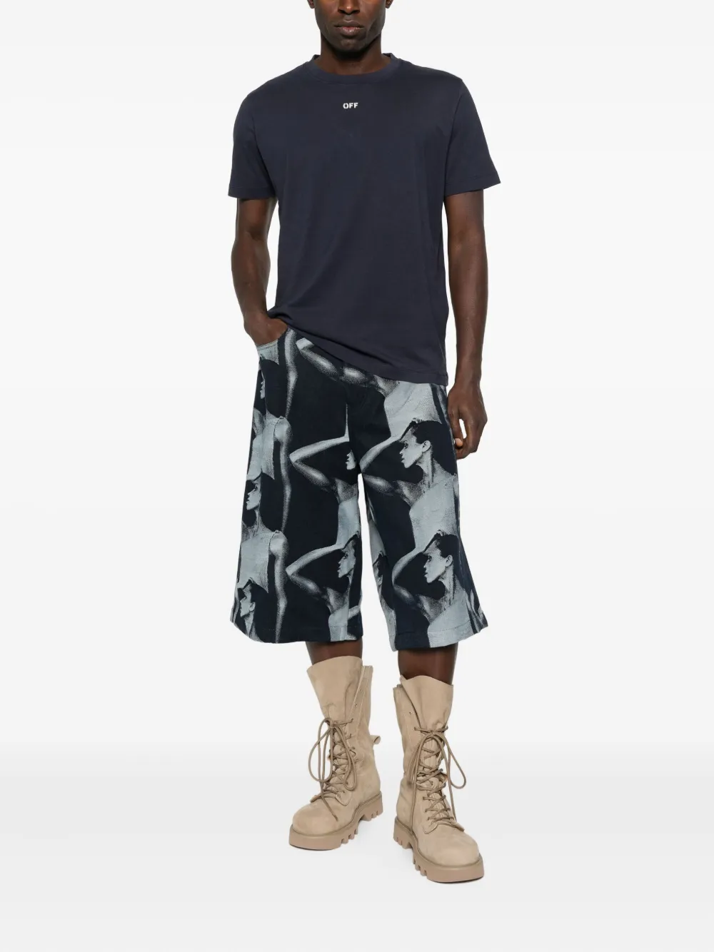 Футболка с короткими рукавами и круглым вырезом Off-White, синий — фото 2
