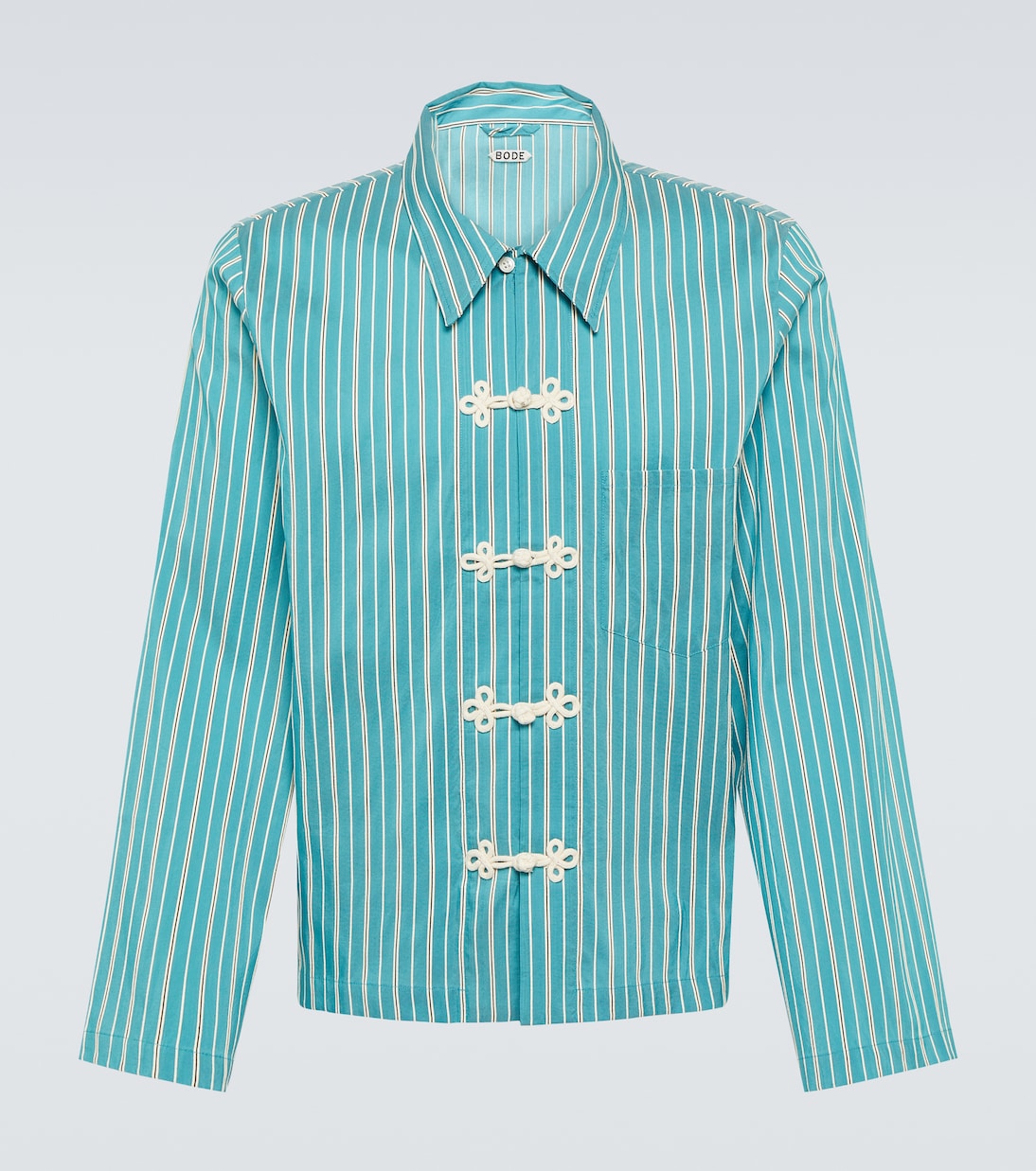 

Рубашка из хлопковой смеси Shore Stripe Bode, White Blue