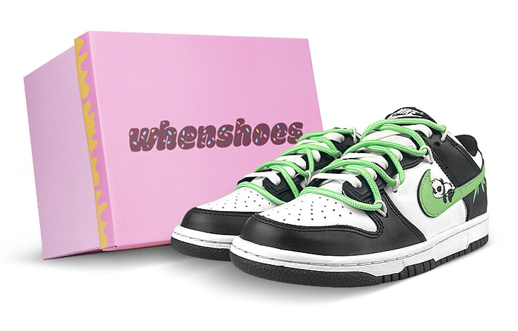 

Кроссовки Nike Dunk Skateboard Shoes Women's Low-Top Black White Green