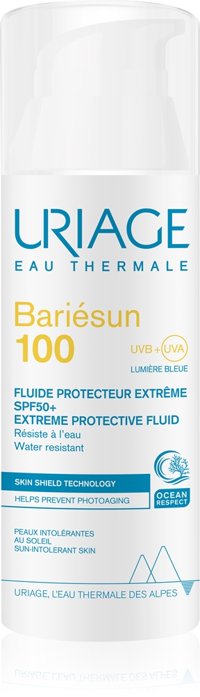 

Bariésun 100 extreme protection fluid spf 50+ защитный флюид для очень сухой и не переносящей раздражения кожи spf 50+ Uriage, 50 мл