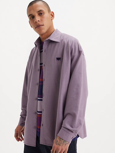 

Флисовая рубашка с кнопками для мужчин Levi's Skateboarding, цвет Purple Sage
