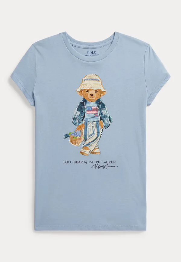 Футболка из хлопкового трикотажа polo bear с принтом 714y. Polo Ralph Lauren, Estate Blue