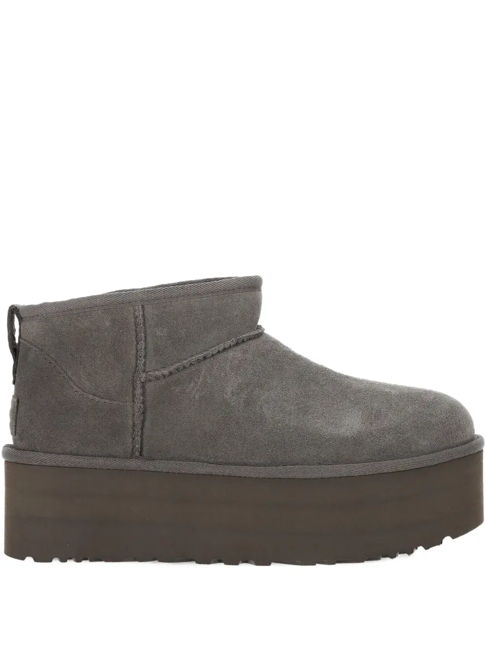 Ботинки замшевые UGG на платформе, серый