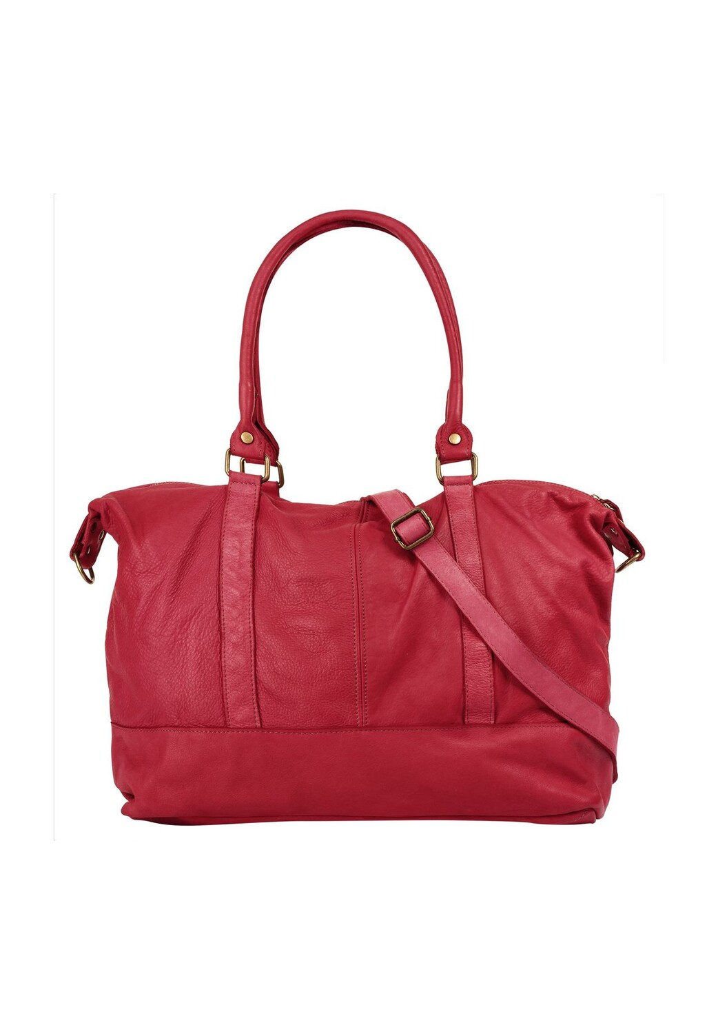 

Дорожная сумка из натуральной кожи, производство Италия Samantha Look, красный